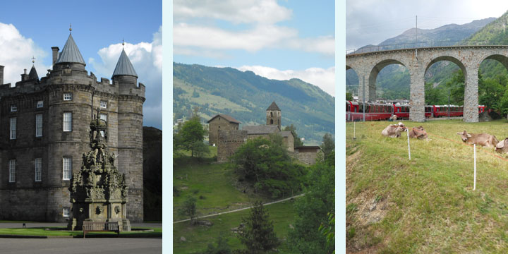 Edinburgh, Thusis, Zwitserland per trein