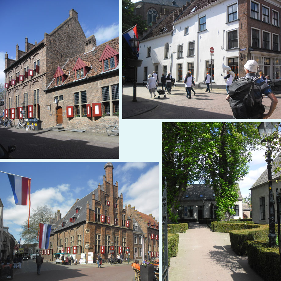Waaggebouw, muzikanten op straat, Stadhuis, Van Brakelhofje in Doesburg