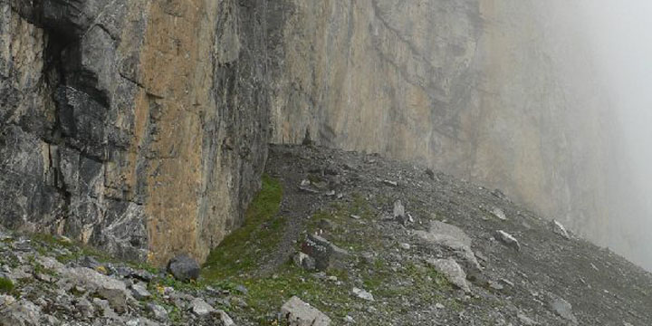 het Schwarzgratli in de mist