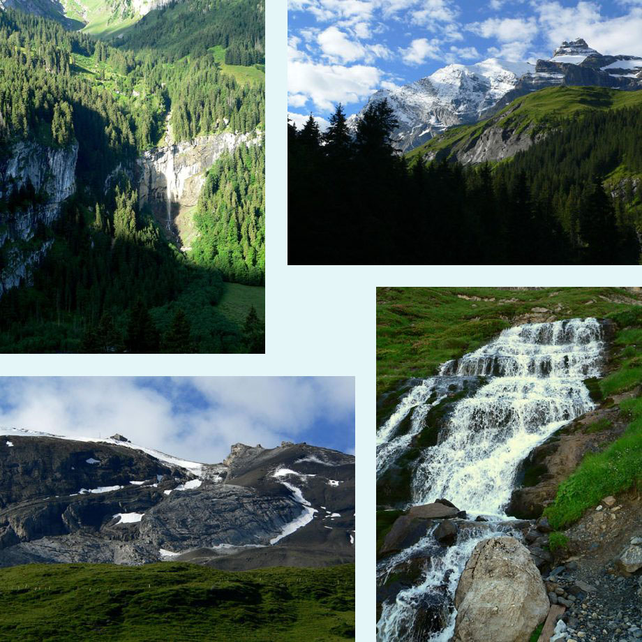 waterval, Bluemlisalp, Hohturli van de andere zijde, bij Gamchi