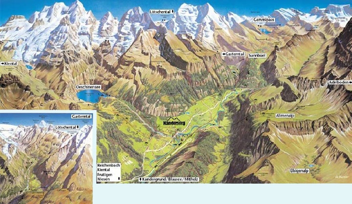 panorama van het Kandertal