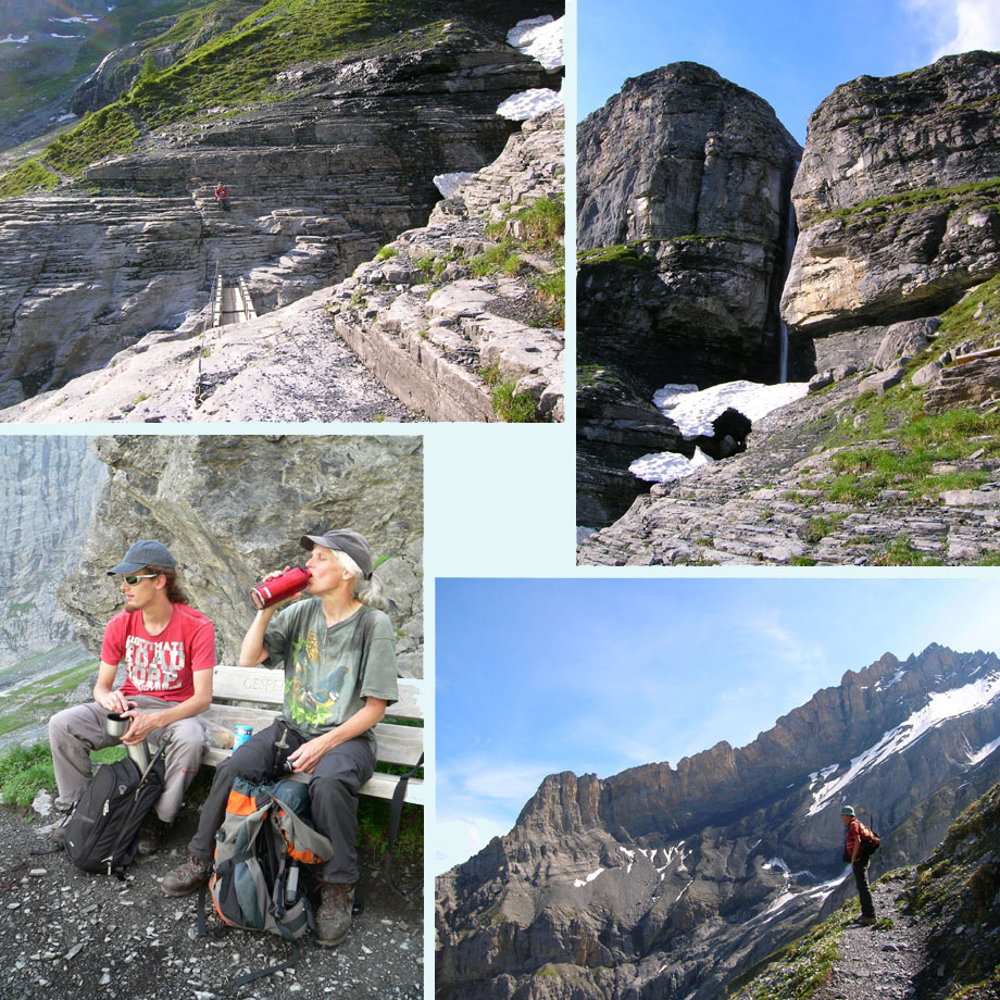 bruggetje, waterval, pauze, uitzicht