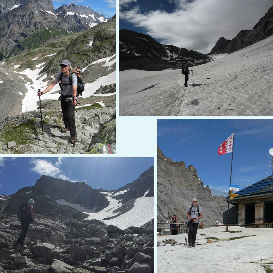 rond de gletsjer, bij de Lotschenpasshutte