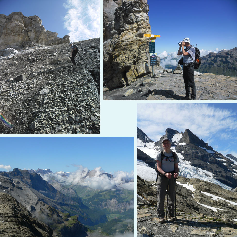 de laatste puinhelling, op t Hohturli, zicht op Kiental, yes - we zijn er