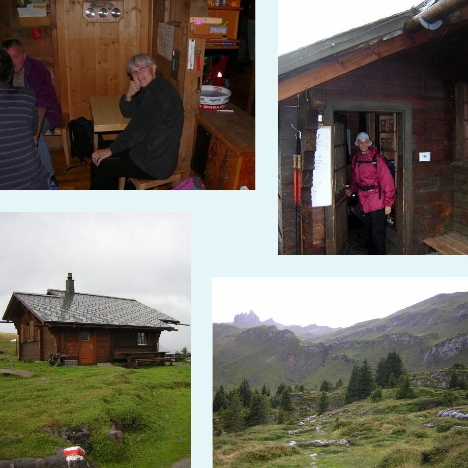 een droog plekje, weer op stap, Lobhornhutte, dichtbij de hut
