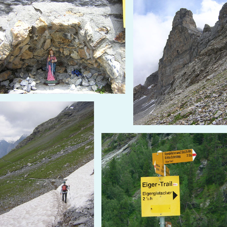 St. Barbara, mooi spitsje, sneeuwveld, Eigertrail