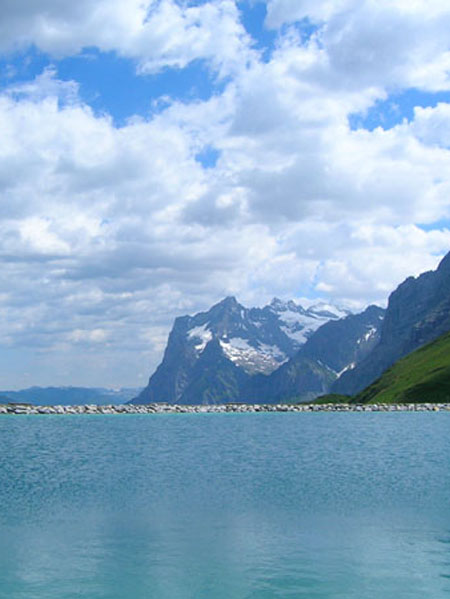 het nieuwe meer bij Kleine Scheidegg