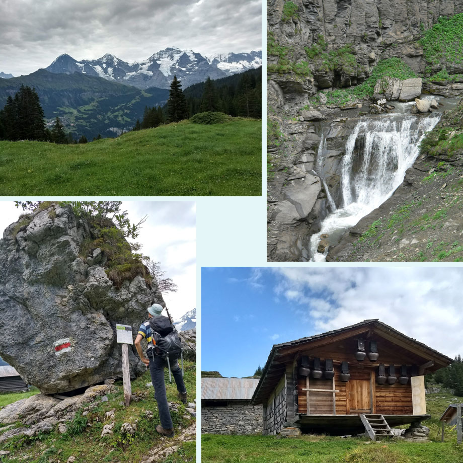 uitzicht, waterval bij Sausmatten, Chuebodmen, collectie bellen