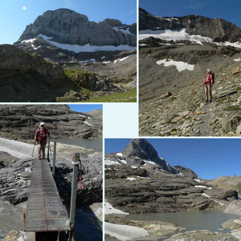 Gletscherhorn, weer naar beneden, over de Rezligletscherbach, Rezligletschersee