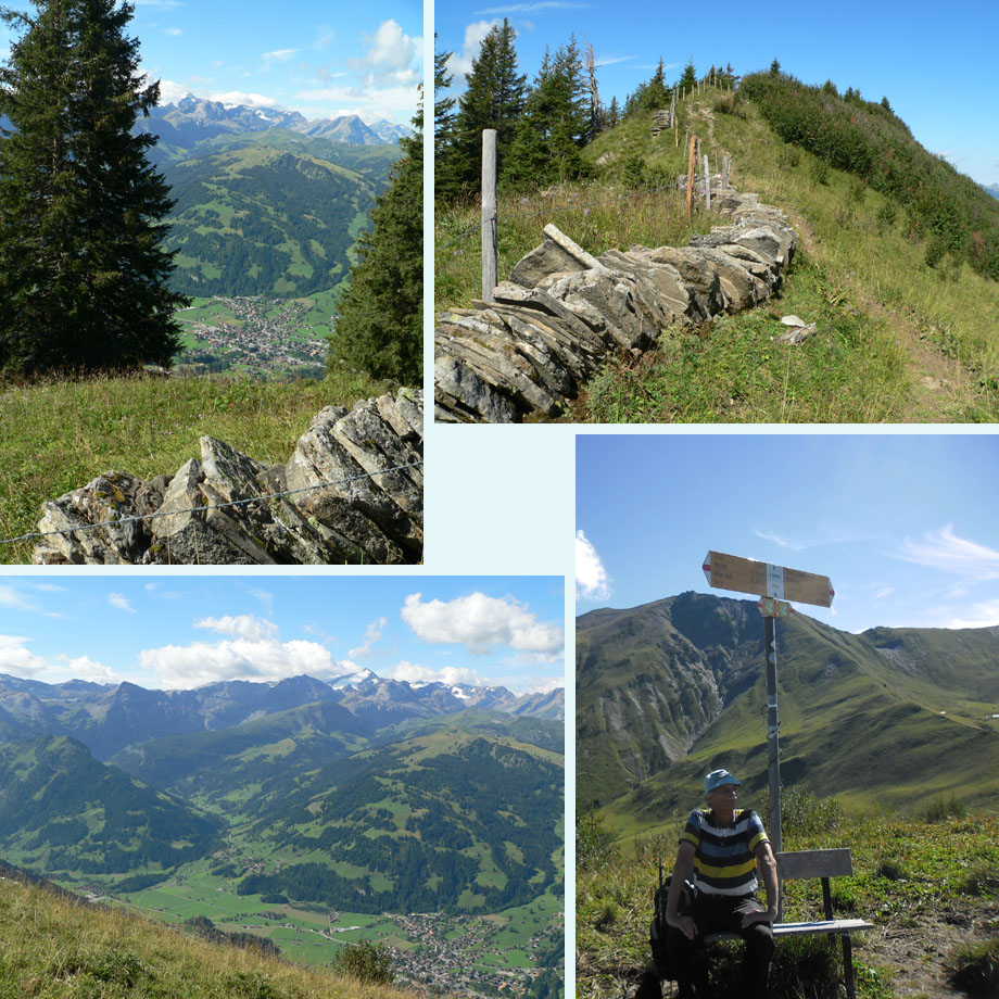 Lenk in de diepte, graatpad, uitzicht, pauze op de Schatthorn