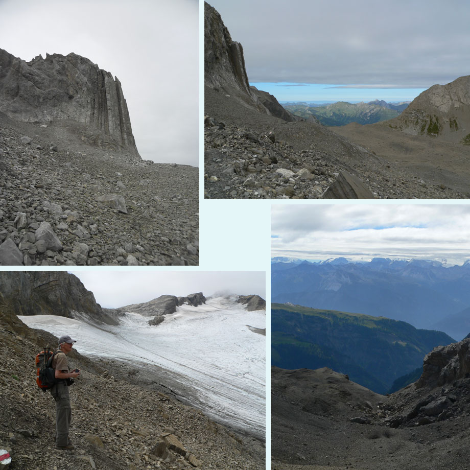 loodrechte rotsen, wolkendeken naar het noorden, Tungelgletsjer, topless Wallis