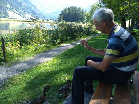 voor de laatste keer eendjes voeren