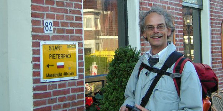 bij de start van het Pieterpad