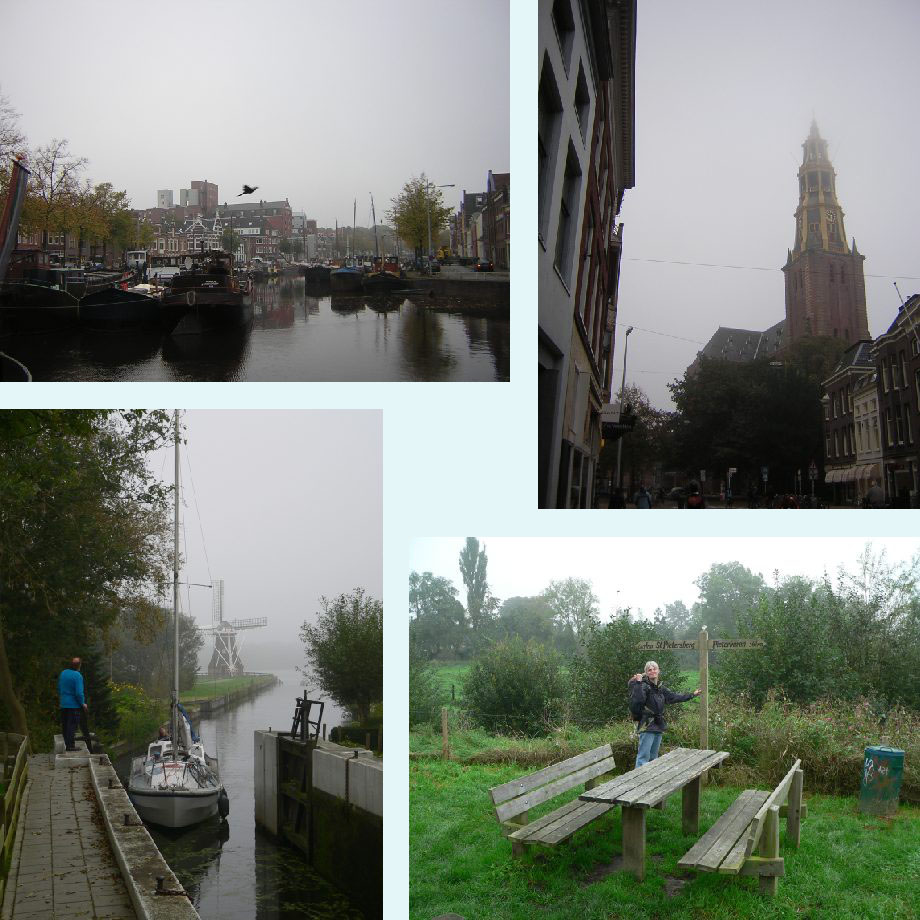 de haven van Groningen, Groningen in de mist, een handbediend sluisje, liften