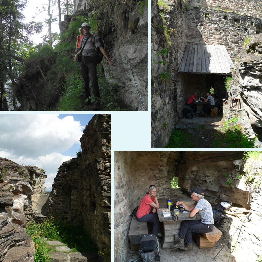 toch wel steil, ruine Obertagstein, wat wit om de neus