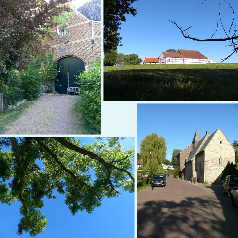 de vlag uit, vakwerk, onder een grote boom, St. Catharinakapel