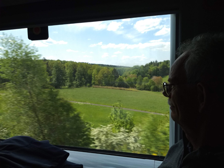 in de trein door Duitsland