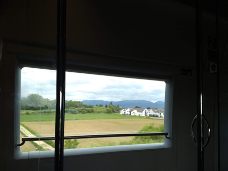 in de trein door Duitsland