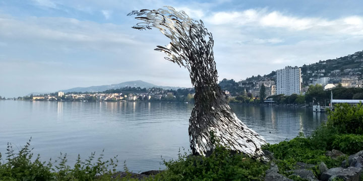 kunst langs de boulevard van Montreux