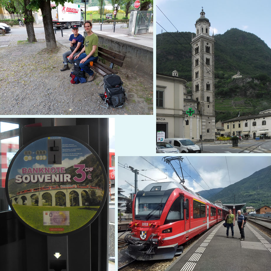 pauzeperk; kathedraal van Tirano; dit kunnen we zelf goedkoper; Bernina Express